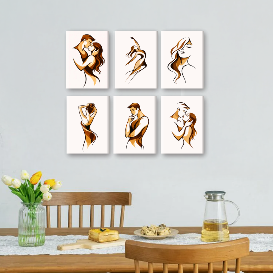 6 Mini Paintings - Soft Embrace Set