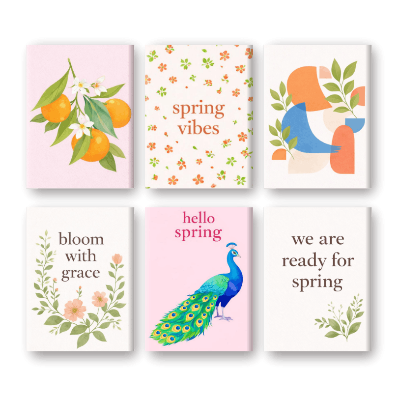 6 Mini Paintings - Spring Vibes Set- Paint by Numbers