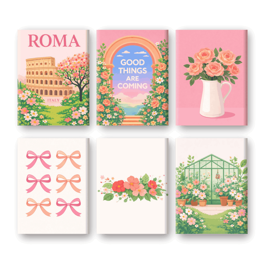 6 Mini Paintings - Spring In Rome Set- Paint by Numbers