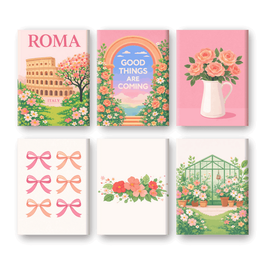 6 Mini Paintings - Spring In Rome Set- Paint by Numbers
