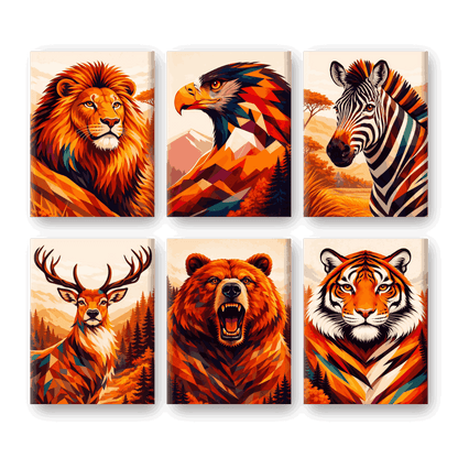 6 Mini Paintings - Summer Safari Set- Paint by Numbers
