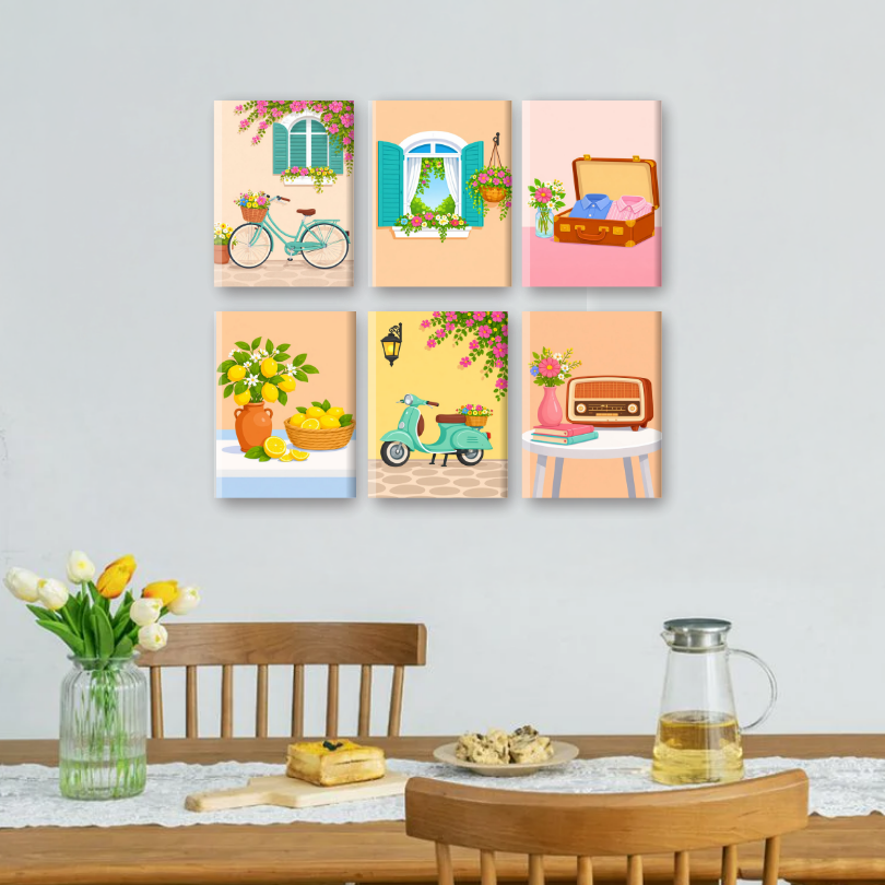 6 Mini Paintings - Sunny Italy Set