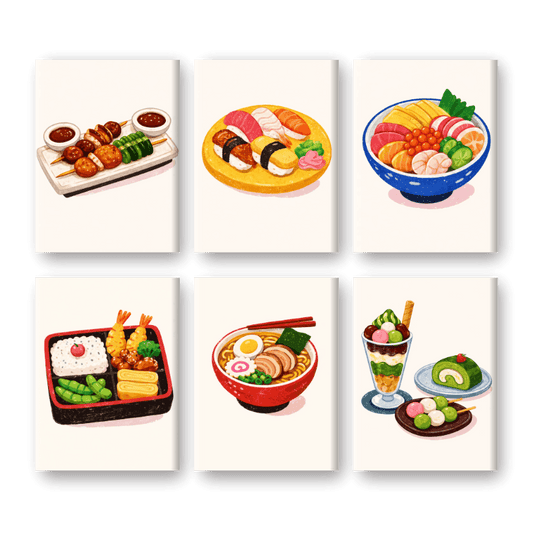 6 minitaulua - Sushi-illallinen-setti - Numeromaalaus