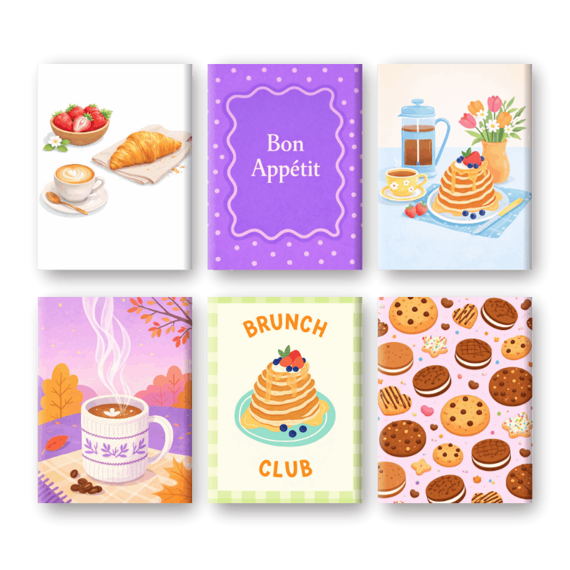 6 Mini Paintings - Sweet Breakfast Set- Paint by Numbers