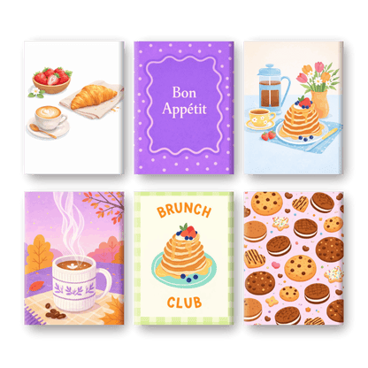 6 Mini Paintings - Sweet Breakfast Set- Paint by Numbers