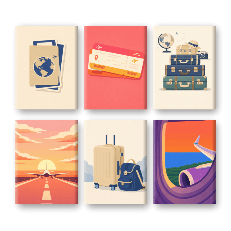 6 Mini Paintings - Travel Set- Paint by Numbers