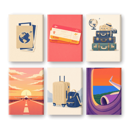 6 Mini Paintings - Travel Set- Paint by Numbers