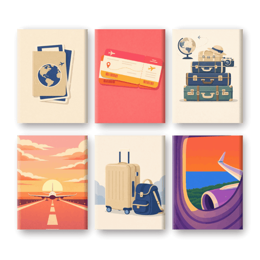 6 Mini Paintings - Travel Set- Paint by Numbers