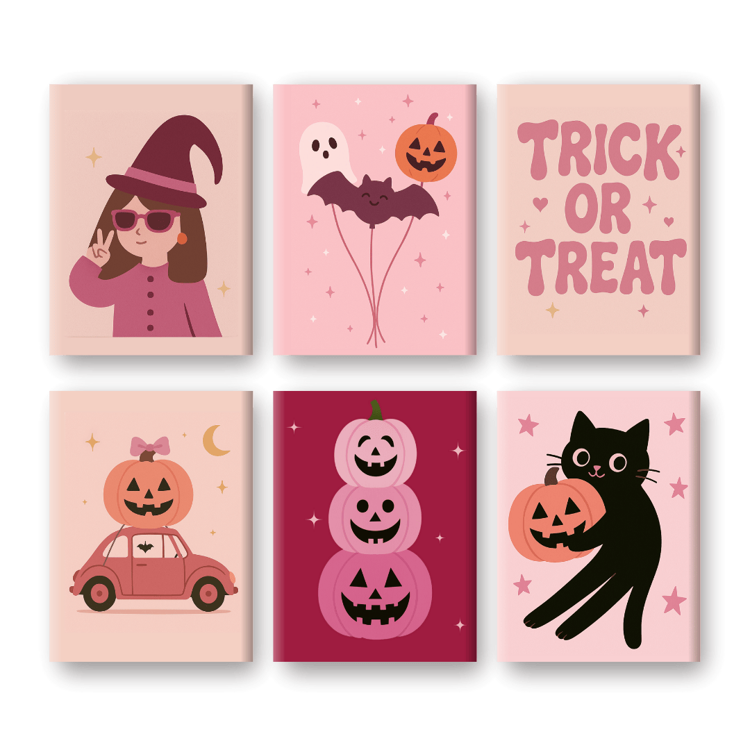 6 Mini Paintings - Trick Or Treat Set-Paint by numbers