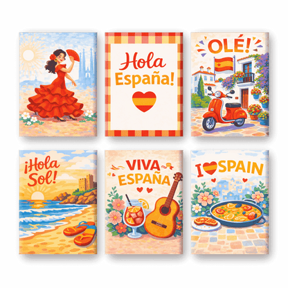 6 Mini Paintings - Viva Spain Set- Paint by Numbers