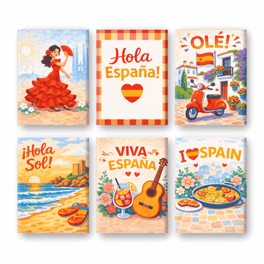 6 Mini Paintings - Viva Spain Set- Paint by Numbers