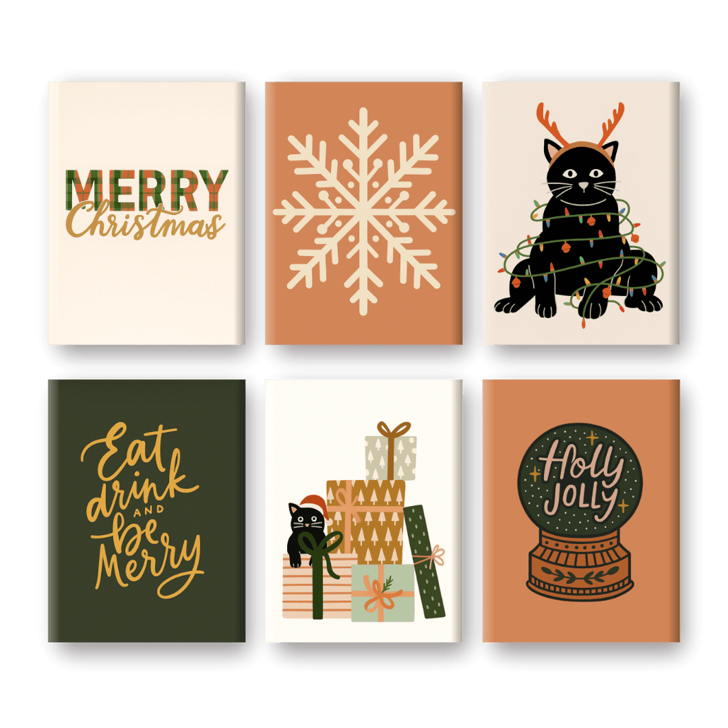 6 Mini Paintings | Warm Christmas Set