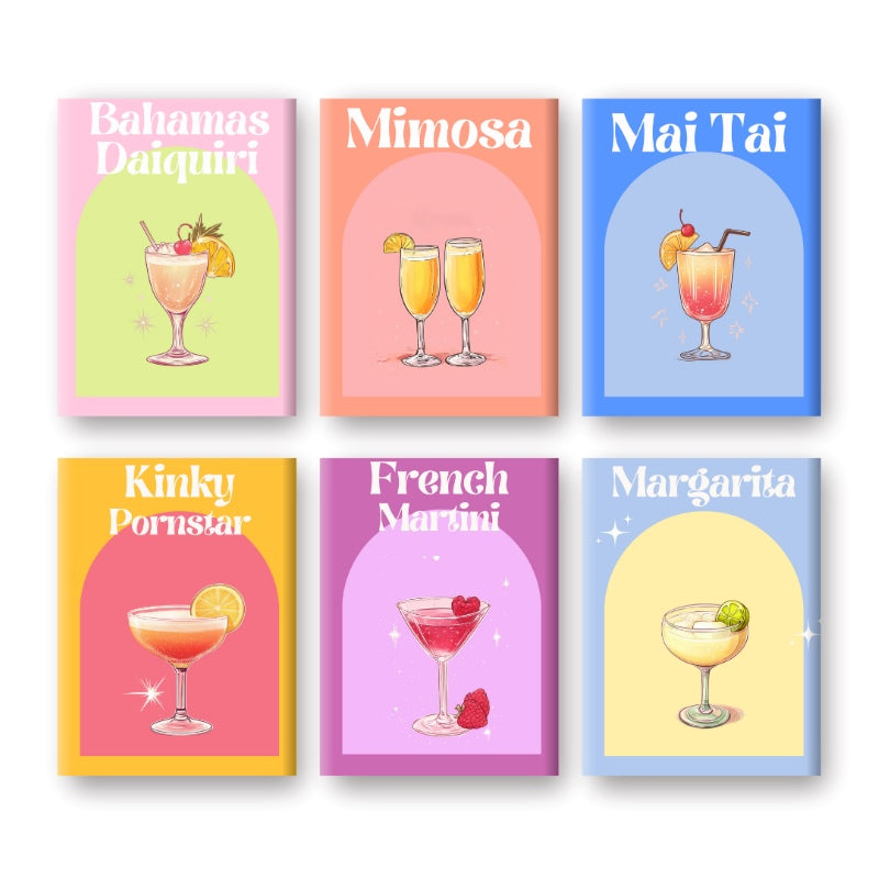 6 Mini Paintings - Girls Night Cocktail Set-Paint by numbers