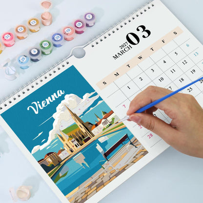 Paint by Numbers Calendar 2027 | Famous Landmarks Edition