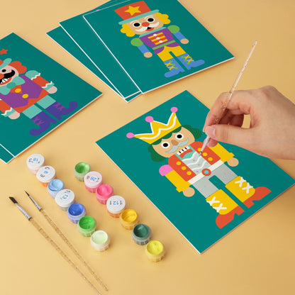 6 Wooden Board Mini Paintings – Nutcracker Parade Set