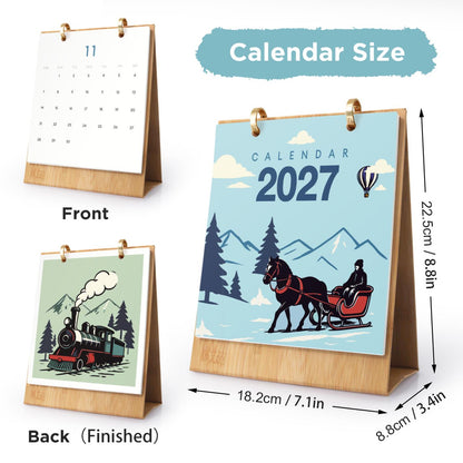2027 Paint by Numbers Desk Calendar | Vintage Travel Edition