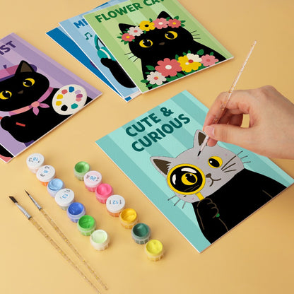 6 Wooden Board Mini Paintings – Cat of All Trades