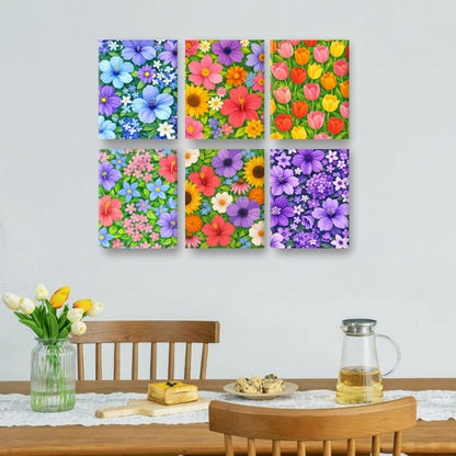 6 Mini Paintings - Beautiful Flowers Set