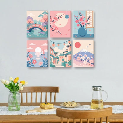 6 Mini Paintings - Mount Fuji Set