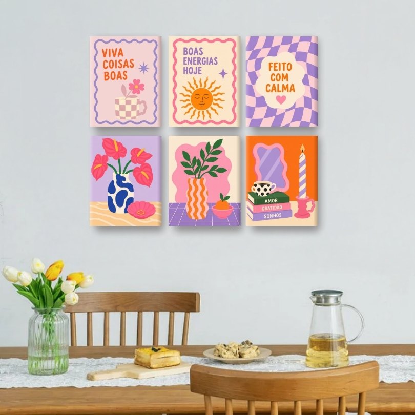 6 Mini Paintings -  Boas Vibes Set