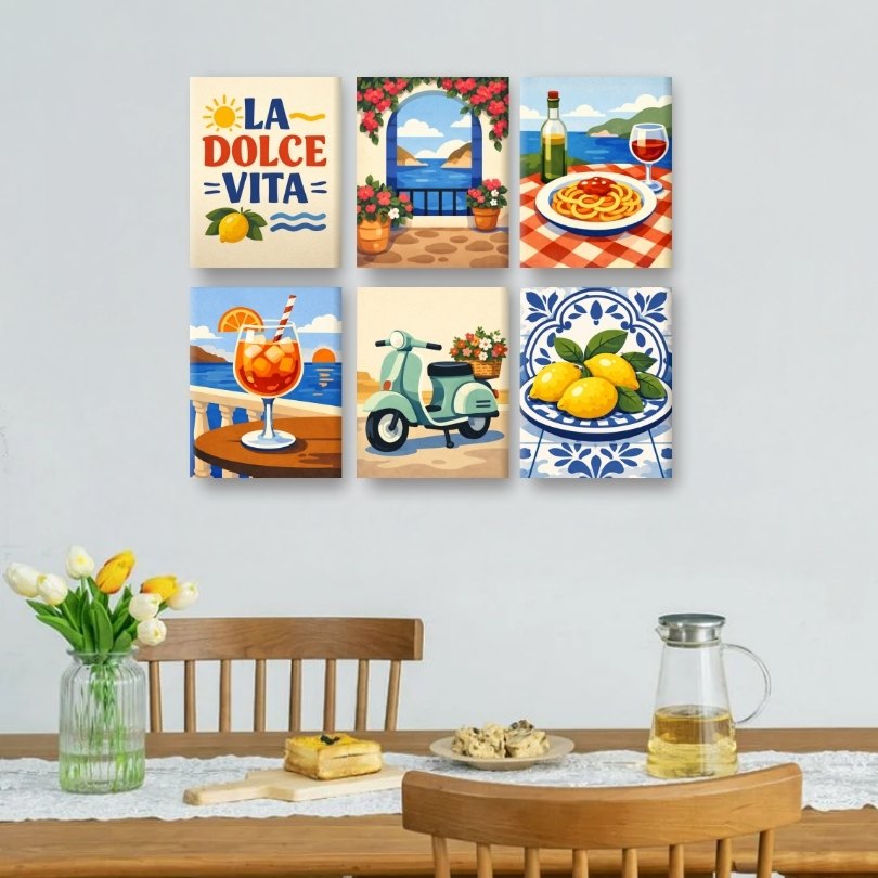 6 Mini Paintings - Dolce Vita Moments Set