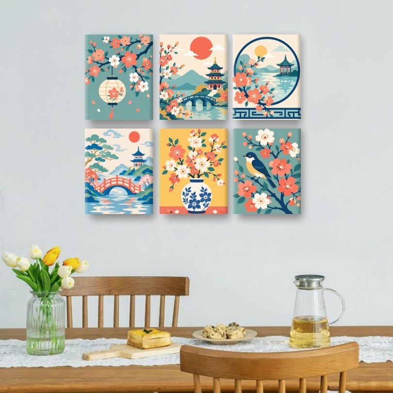 6 minimalerier - Sakura-drømmer-sett