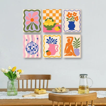 6 Mini Paintings - Pastel Disco Set