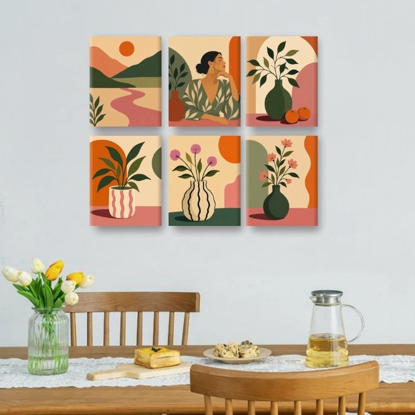 6 Mini Paintings - Earthy Vibes Set