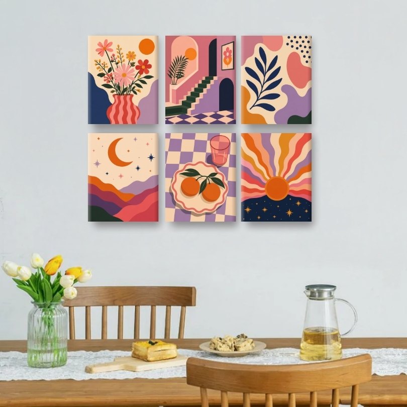 6 Mini Quadri - Set Boho Soleggiato