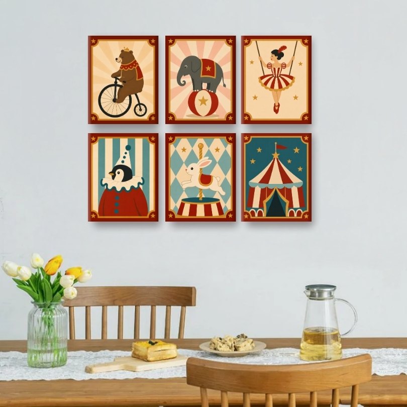 6 Mini Paintings - Circus Set