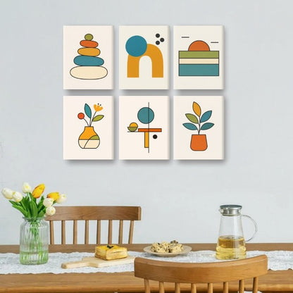 6 Mini Paintings - Scandinavian Shapes Set