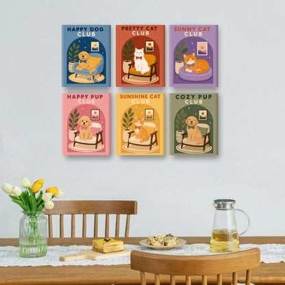 Lot de 6 mini-peintures - Club Chiens et Chats