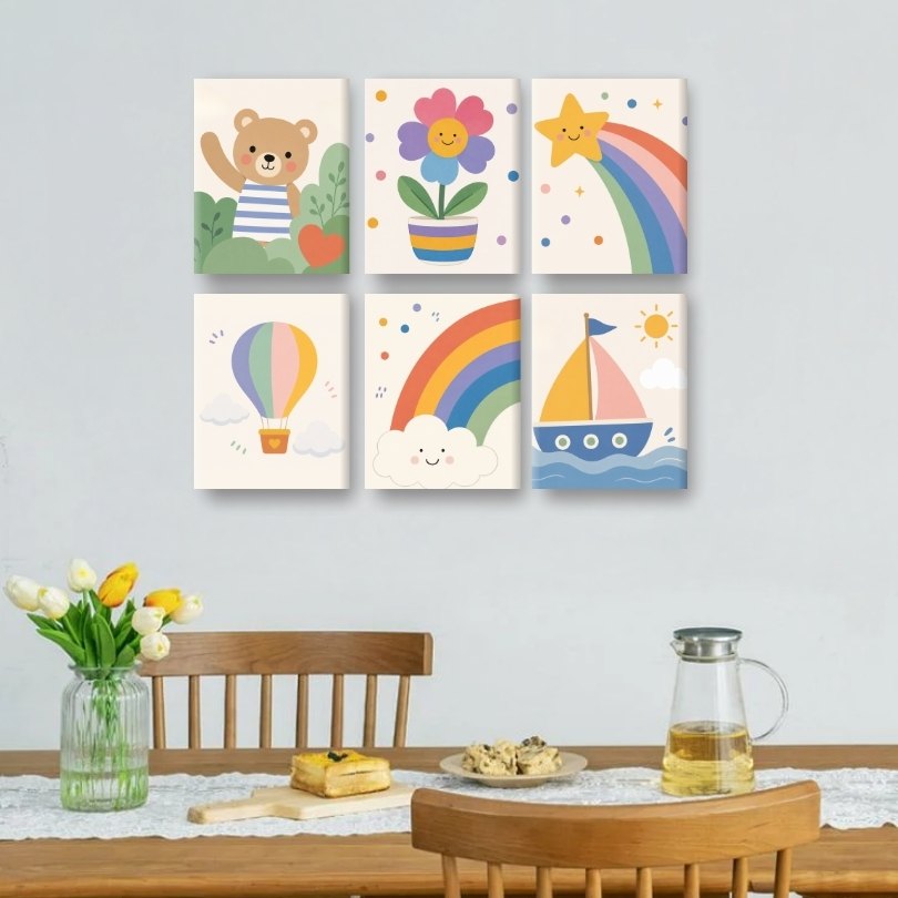 6 mini-tableaux - Ensemble Arc-en-ciel et Soleil