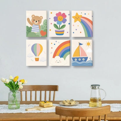 6 mini-tableaux - Ensemble Arc-en-ciel et Soleil