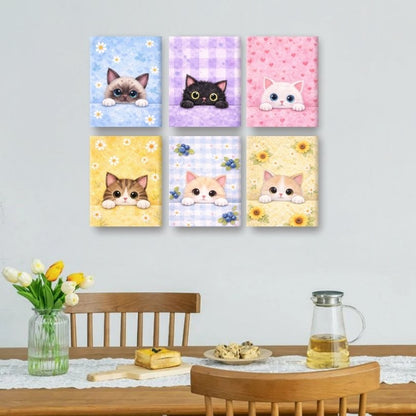 6 Mini Paintings - Curious Kittens Set