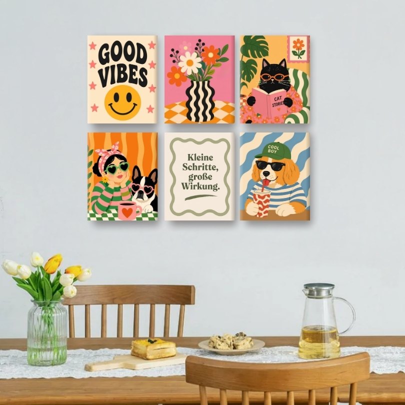 6 Mini Paintings -  Animal Stories Set