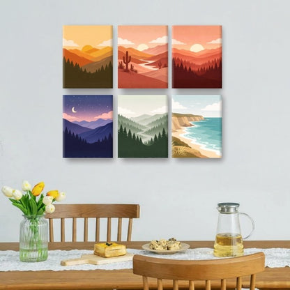 6 Mini Paintings - Gorgeous Landscapes Set