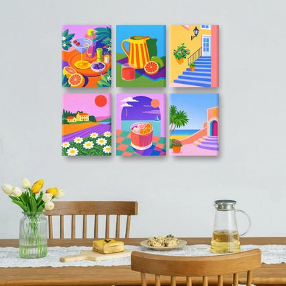 6 Mini Paintings - Vivid Summer Set
