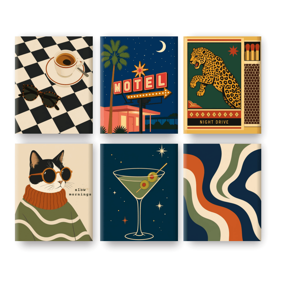 6 Mini Paintings - Night Escape Set- Paint by Numbers