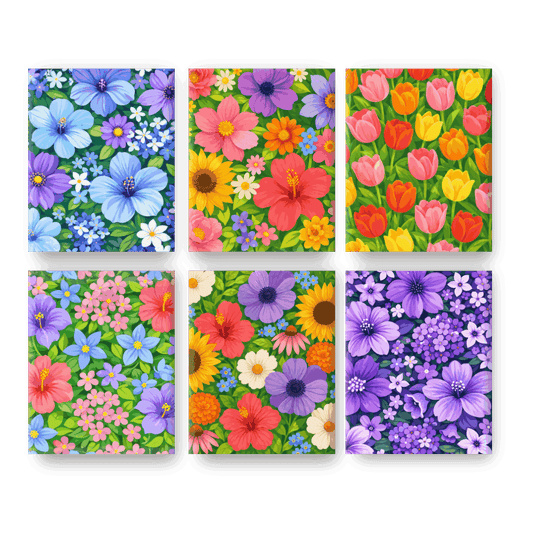 6 Mini Paintings - Beautiful Flowers Set- Paint by Numbers