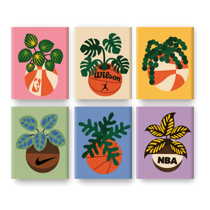 6 Mini Paintings - Blooming Basketball Set- Paint by Numbers