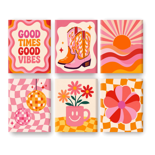 6 Mini Paintings - Disco Nights Set- Paint by Numbers