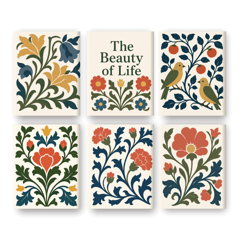 6 Mini Paintings - The Beauty of Life Set- Paint by Numbers
