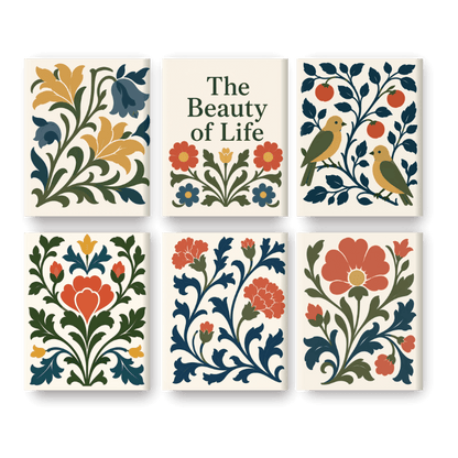 6 Mini Paintings - The Beauty of Life Set- Paint by Numbers