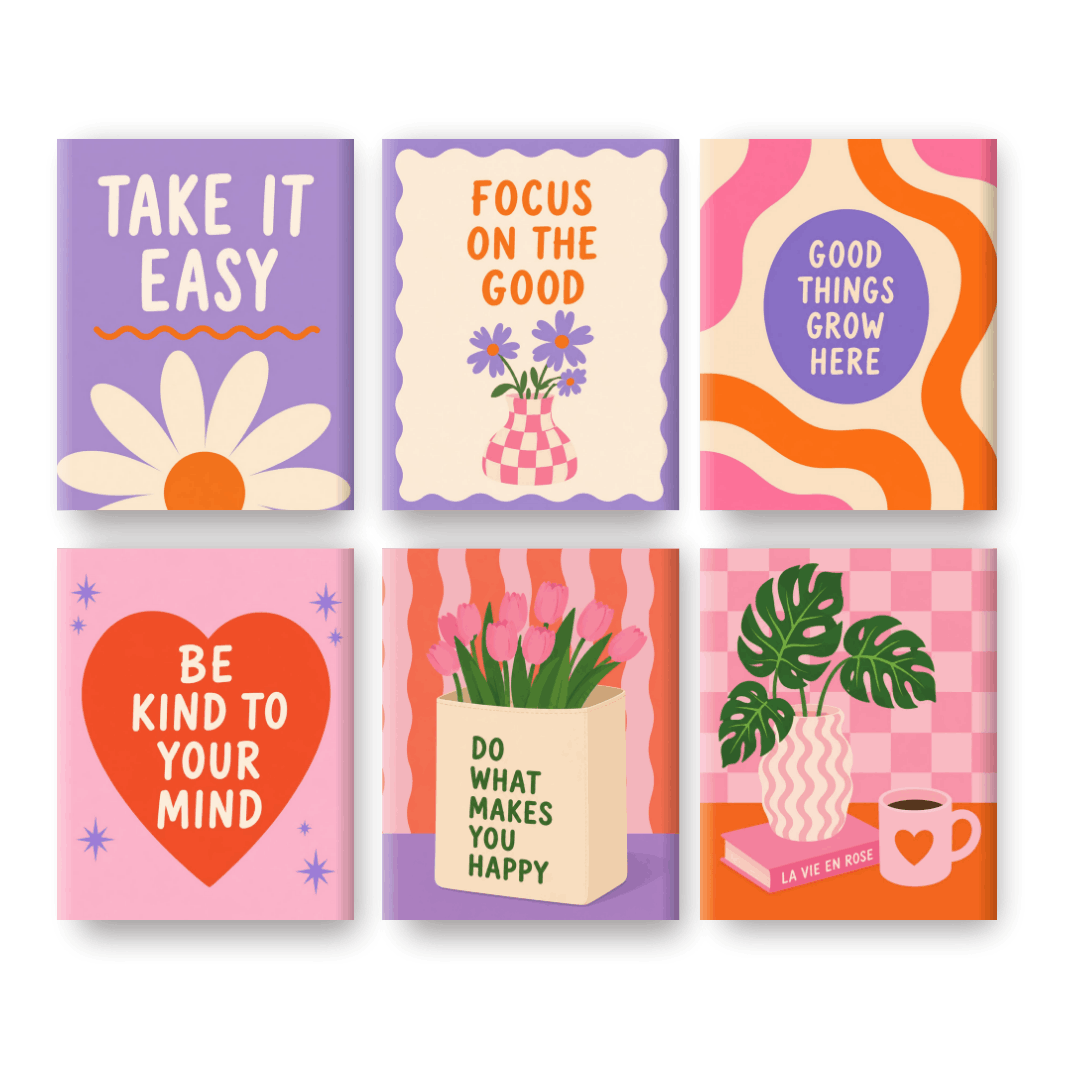 6 Mini Paintings - Chill & Bloom Set