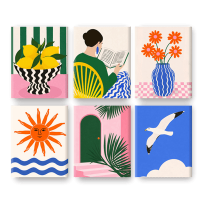 6 Mini Paintings - Sunny Mediterranean Set- Paint by Numbers