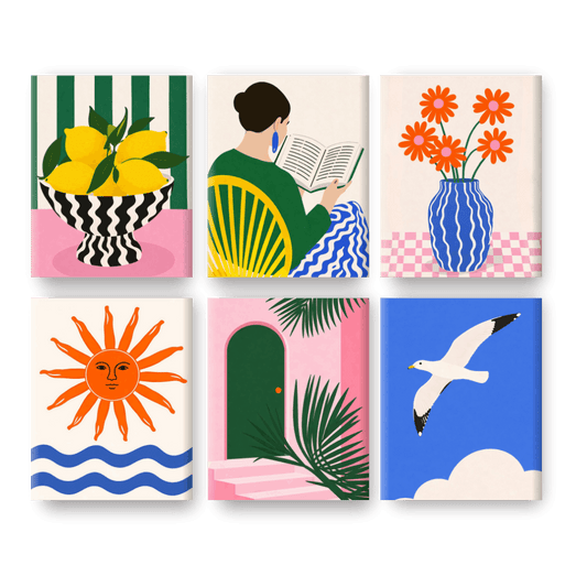 6 Mini Paintings - Sunny Mediterranean Set- Paint by Numbers