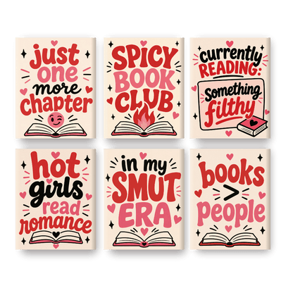 6 Mini Paintings - Spicy Book Club Set- Paint by Numbers