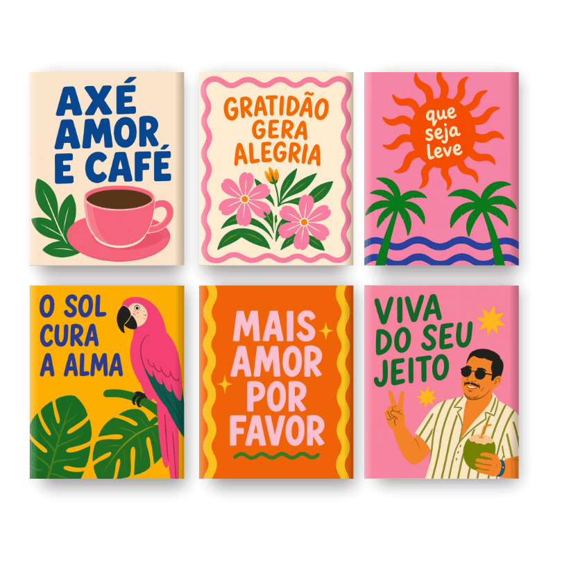 6 Mini Paintings - Boa Vida Set- Paint by Numbers