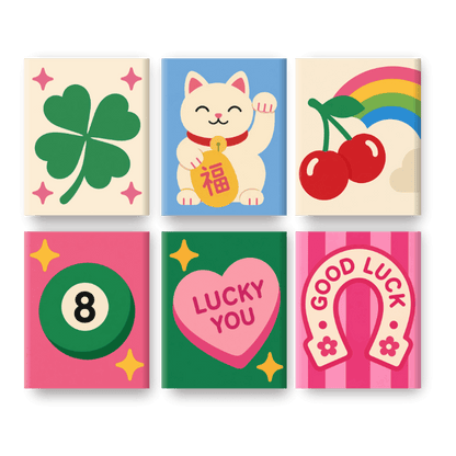 6 Mini Paintings - Lucky Charms Set- Paint by Numbers